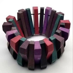 💥wooden‎ rubiks bracelet multi tone